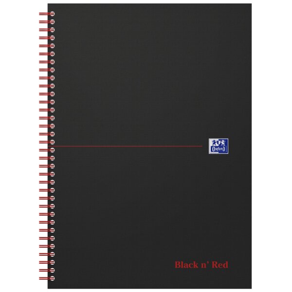 Oxford Spiralbuch "Black n Red", DIN A5, kariert, Karton