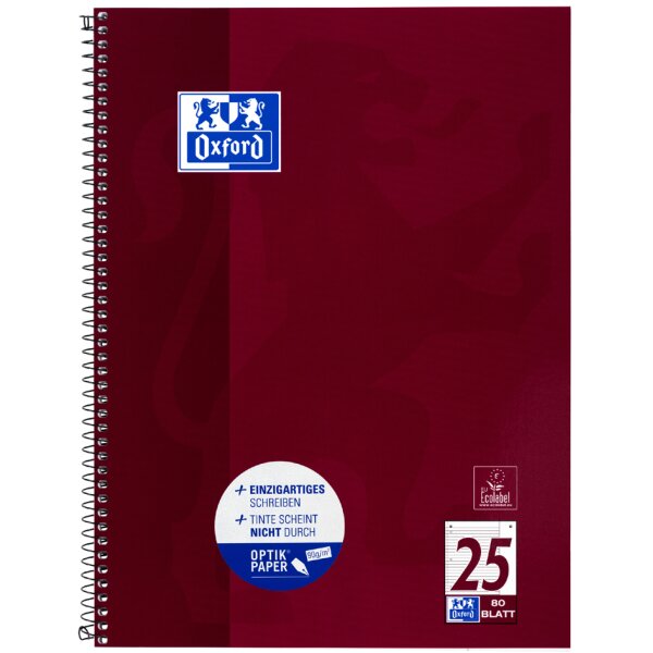 Oxford Collegeblock, DIN A4+, liniert, 80 Blatt