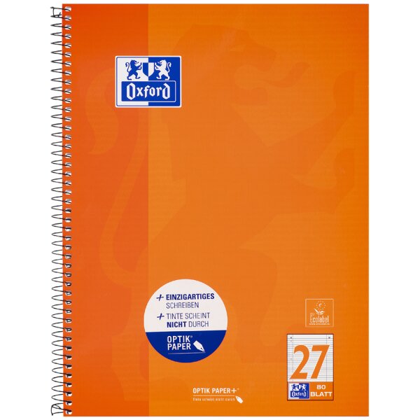 Oxford Collegeblock, DIN A4+, liniert, 80 Blatt