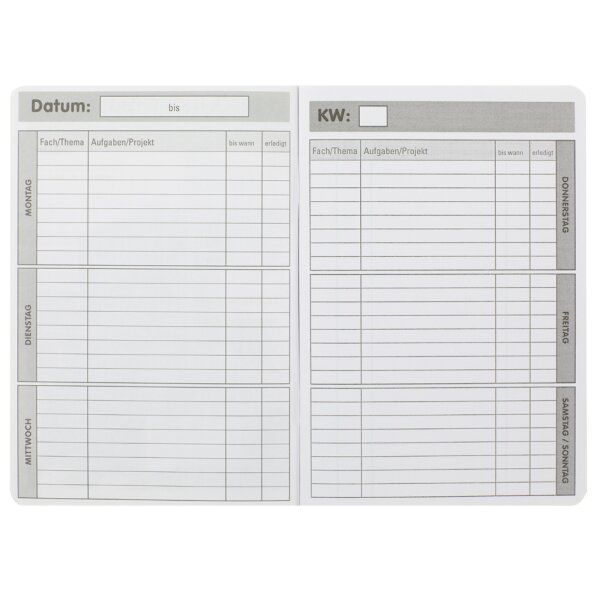 Oxford Aufgabenheft, DIN A5, 48 Blatt, farbig sortiert