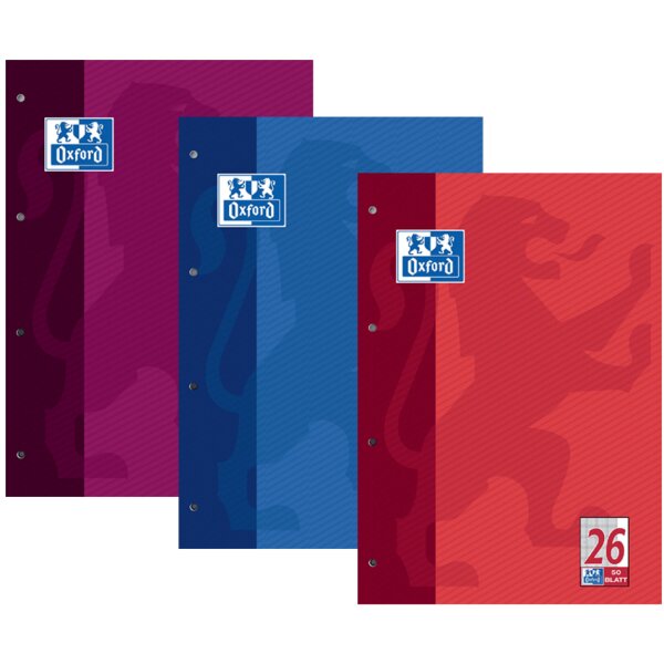 Oxford Cahier scolaire, A4, 100 pages, encollé en tête,