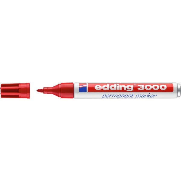 EDDING Marqeur permanent 3000 1.5-3mm 3000-2 rouge, imperméabile