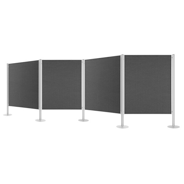 MAGNETOPLAN Pr&auml;sentationswand 4-teilig 1101004 Filz grau 5185x1800mm