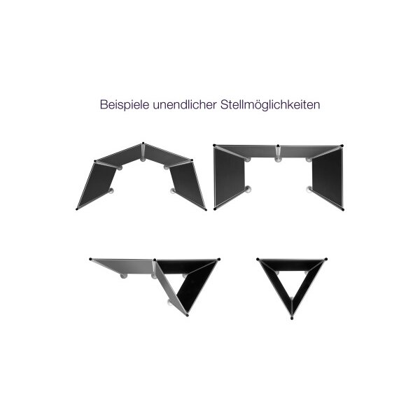 MAGNETOPLAN Pr&auml;sentationswand 4-teilig 1101004 Filz grau 5185x1800mm
