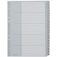 LEITZ Intercalaires en plastique, numéroté, format A4 extra