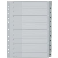 LEITZ Intercalaires en plastique, numéroté, format A4 extra