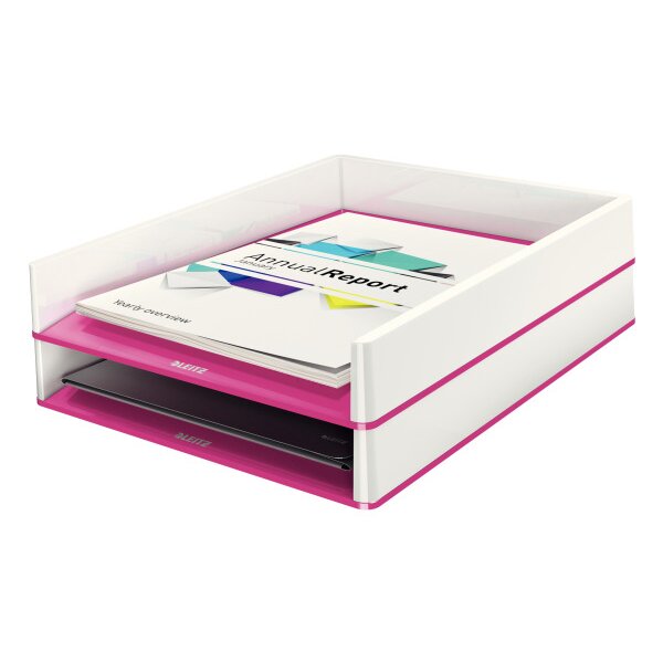 LEITZ Briefablage WOW DuoColour A4 53611023 weiss/pink