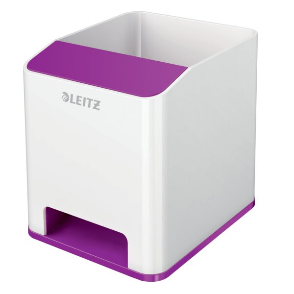 LEITZ Sound Stifteköcher WOW Duo Colour, 2 Fächer, weiss