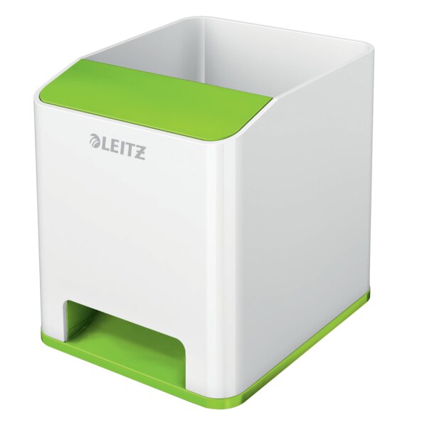 LEITZ Sound Stifteköcher WOW Duo Colour, 2 Fächer, weiss