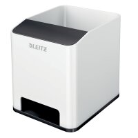 LEITZ Sound Stifteköcher WOW Duo Colour, 2 Fächer, weiss