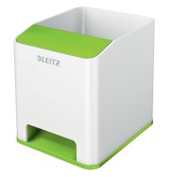 LEITZ Sound Stifteköcher WOW Duo Colour, 2 Fächer, weiss