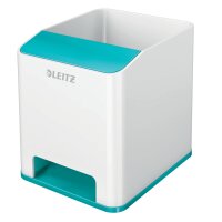 LEITZ Sound Stifteköcher WOW Duo Colour, 2 Fächer, weiss