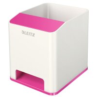 LEITZ Sound Stifteköcher WOW Duo Colour, 2 Fächer, weiss