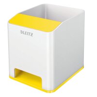 LEITZ Sound Stifteköcher WOW Duo Colour, 2 Fächer, weiss