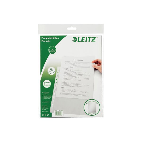 LEITZ Dossier PP A4 47706002 transparent 15 pcs.