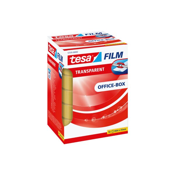 TESA tesafilm transparent 25mmx66m 573790000 5 Rl. + 1 Rl. in Office-Box