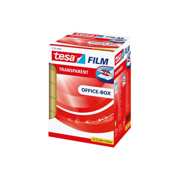 TESA tesafilm transparent 25mmx66m 573790000 5 Rl. + 1 Rl. in Office-Box
