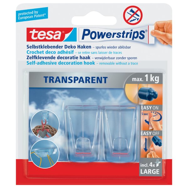 tesa Powerstrips DECO-HAKEN XL, Haltekraft: max. 1,0 kg