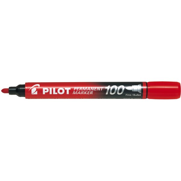 PILOT Permanent-Marker 100, Rundspitze, rot