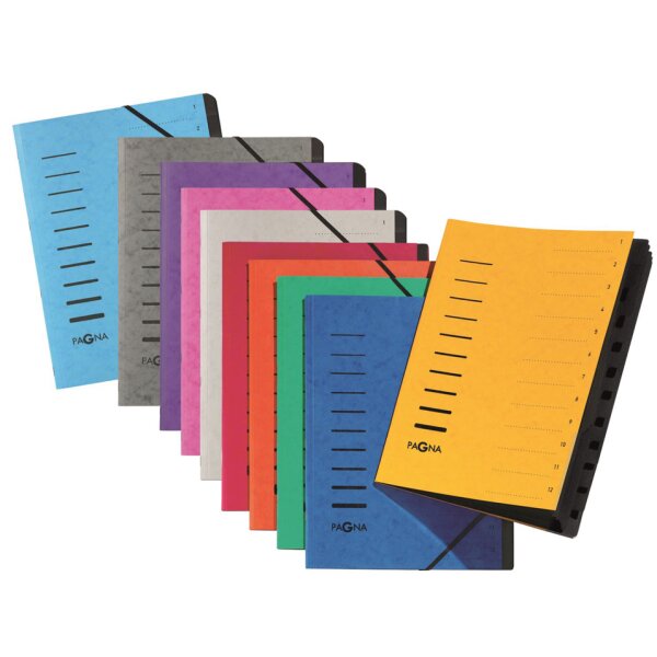 PAGNA Ordnungsmappe "Sorting File", 12 F&auml;cher, gelb