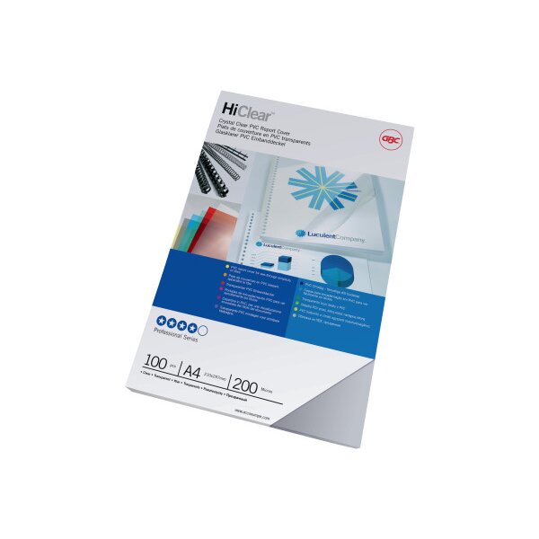 GBC HiClear Abdeckfolie PVC A4 CE012080F klar 200 mic 100 Stück