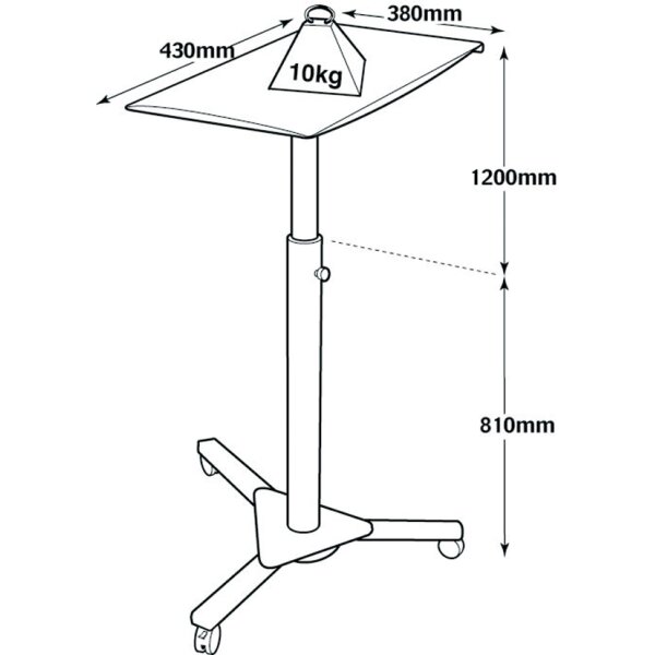 nobo DV- Dia-Projektionswagen, aus Stahl, silber