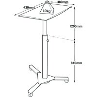 nobo Chariot de projection DV/Dia, en acier, argent
