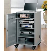 nobo Multimedia Wagen, aus MDF, Metalltüren, 4...