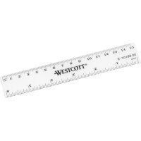 WESTCOTT Kunststofflineal 15cm E-1018000 cm/inch Skala