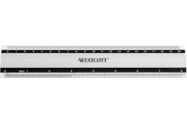 WESTCOTT Aluminium Lineal E-1019000 cm inch Skala