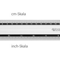 WESTCOTT Règle Alu 40cm E-1019200 cm/inch scala