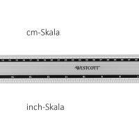 WESTCOTT Aluminium Lineal 50cm E-1019300 cm/inch Scala