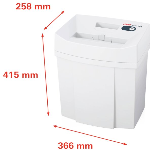HSM Aktenvernichter PURE 120, Partikelschnitt: 4 x 25 mm