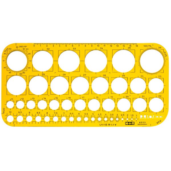 M+R Calibre circulaire 1-36mm 785230670 jaune-transparent