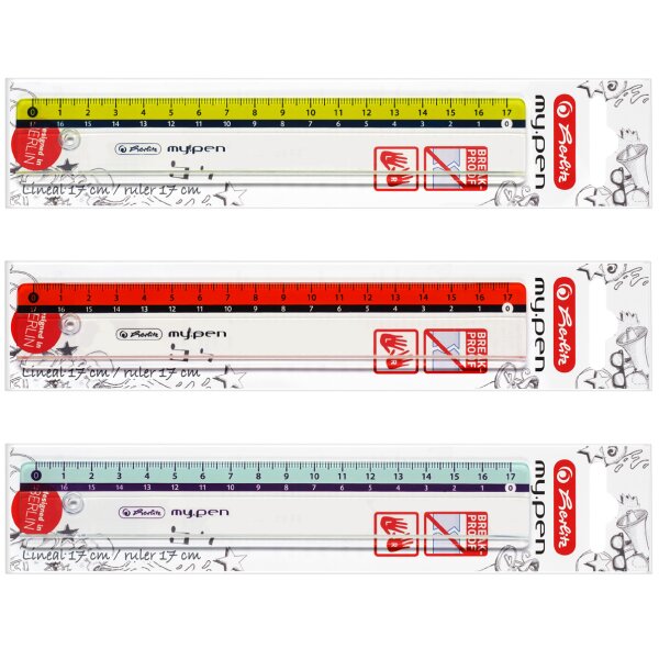 herlitz Règle plate my.pen, longueur: 170 mm, plastique