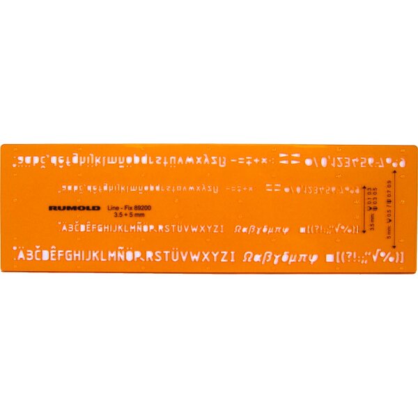 RUMOLD Fineliner-Schriftschablone 89200 Schrift 3,5 und 5 mm