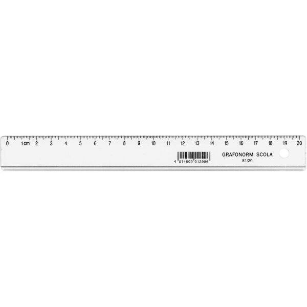 DUX Flachlineal SCOLA 20cm 81/20 Polystyrol