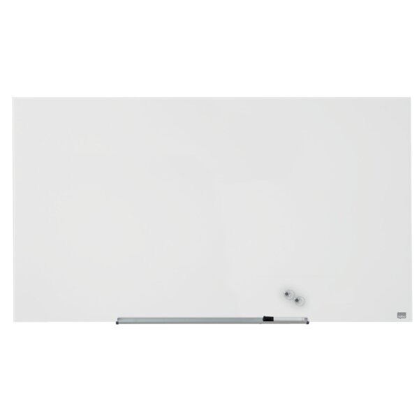 nobo Tableau en verre Impression Pro Widescreen, 85, blanc