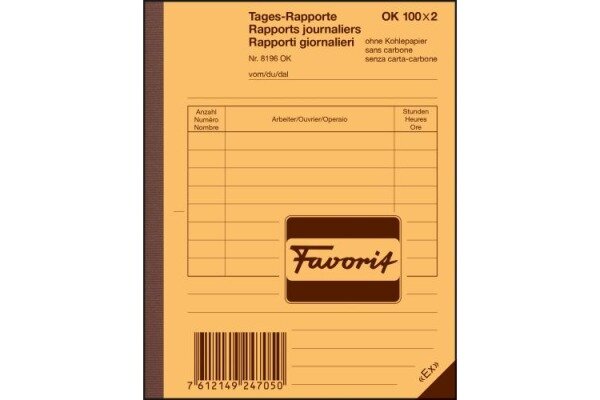 FAVORIT Tages-Rapporte 8196 OK weiss weiss, D F I