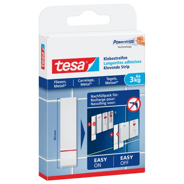 tesa Powerstrips Languettes adhésives pr carrelage et métal