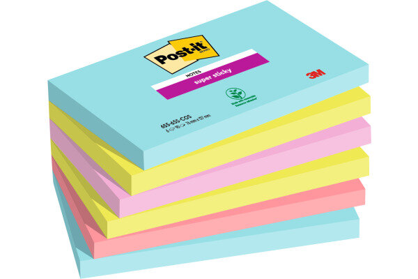 POST-IT Super Sticky Notes 127x76mm 6556SSCOS Cosmic 4 couleurs 6x90 flls.