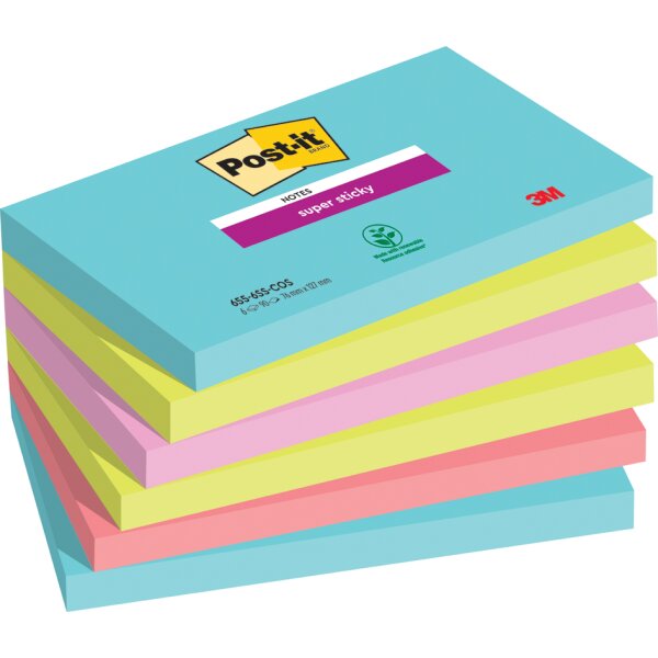 Post-it Bloc-note super sticky notes, 76 x 76 mm, Cosmic