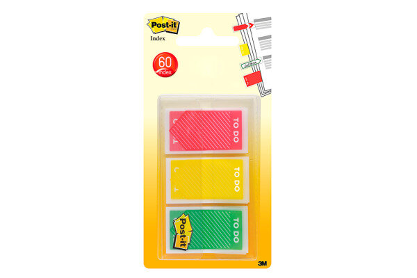 POST-IT Index Standard 43,2x23,8mm 682-TODO to do, 3 Farben To do