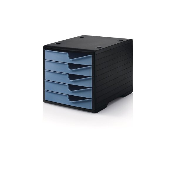 STYRO Styroswingbox 275-8430.369 sz/taubenblau 5 Schubladen