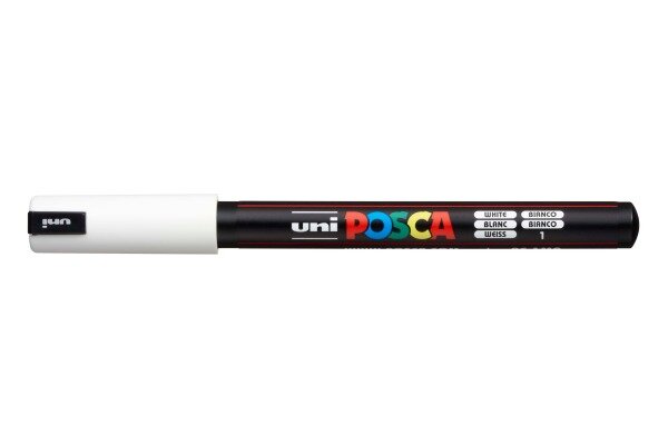 UNI-BALL Posca Fineliner 0,7mm PC-1MR WHITE blanc