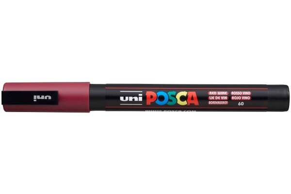 UNI-BALL Posca Marker 0,9-1,3mm PC3M RED WIN bordeaux, Rundspitze