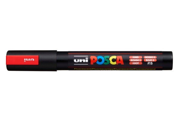 UNI-BALL Posca Marker 1,8-2,5mm PC-5M F.RED fluo rot, Rundspitze