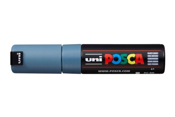UNI-BALL Posca Marker 8mm PC8KSLATEGRE schiefergrau, Keilspitze