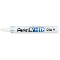 Pentel Marqueur permanent X100W, pointe ogive, 1,3 mm, blanc