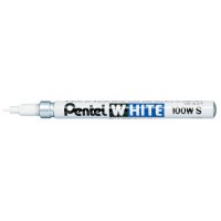 Pentel Marqueur permanent X100W, pointe ogive, 2,5 mm, blanc